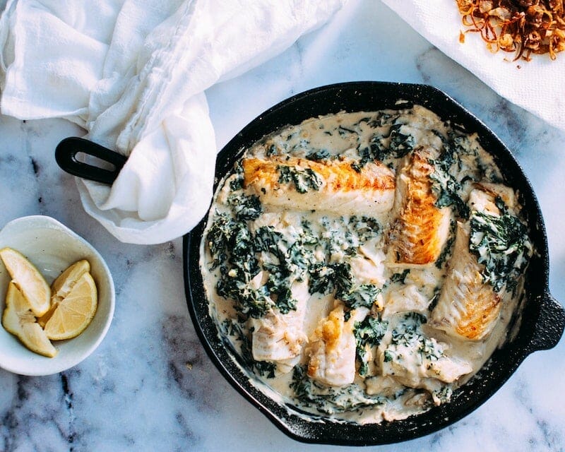 recette poisson sauce épinard