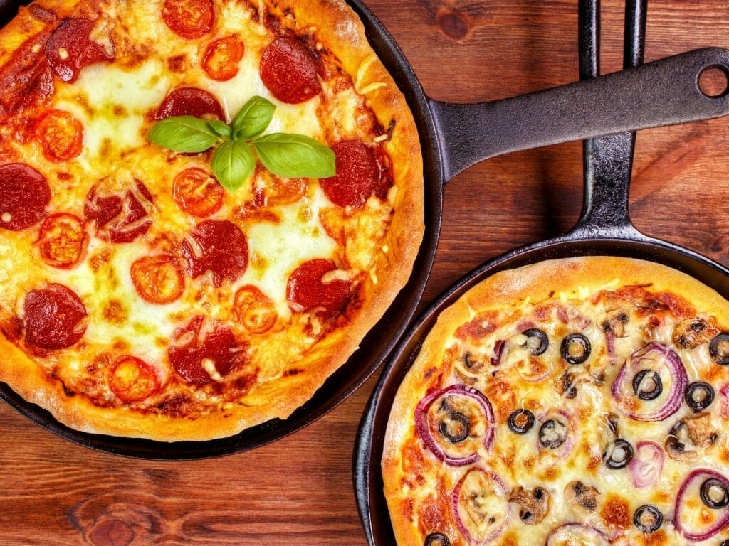 2 pizzas à la poêle