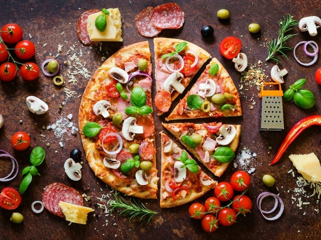 Ingrédients pizza poêle