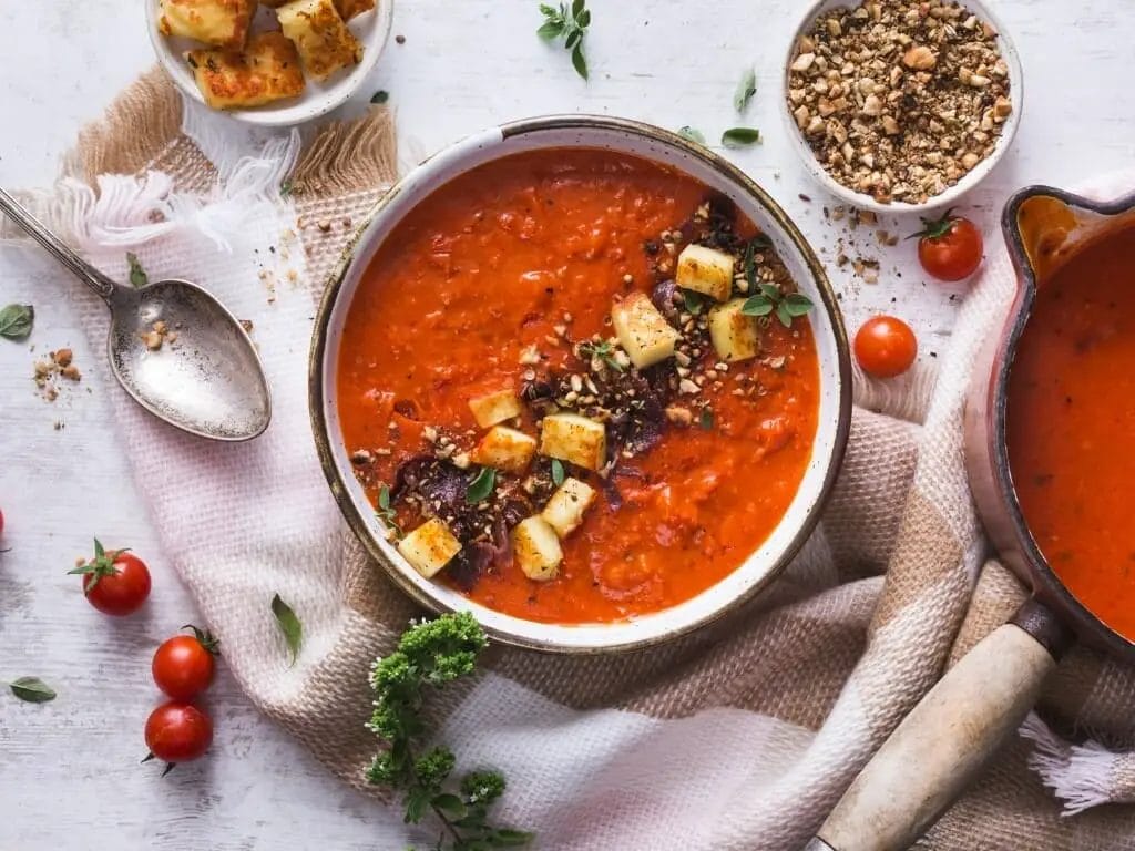 Casserole céramique soupe de tomate