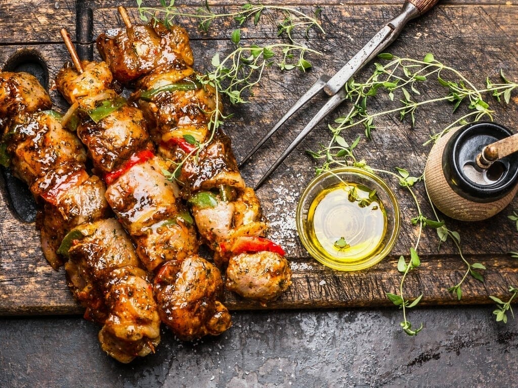 Plancha brochettes viande