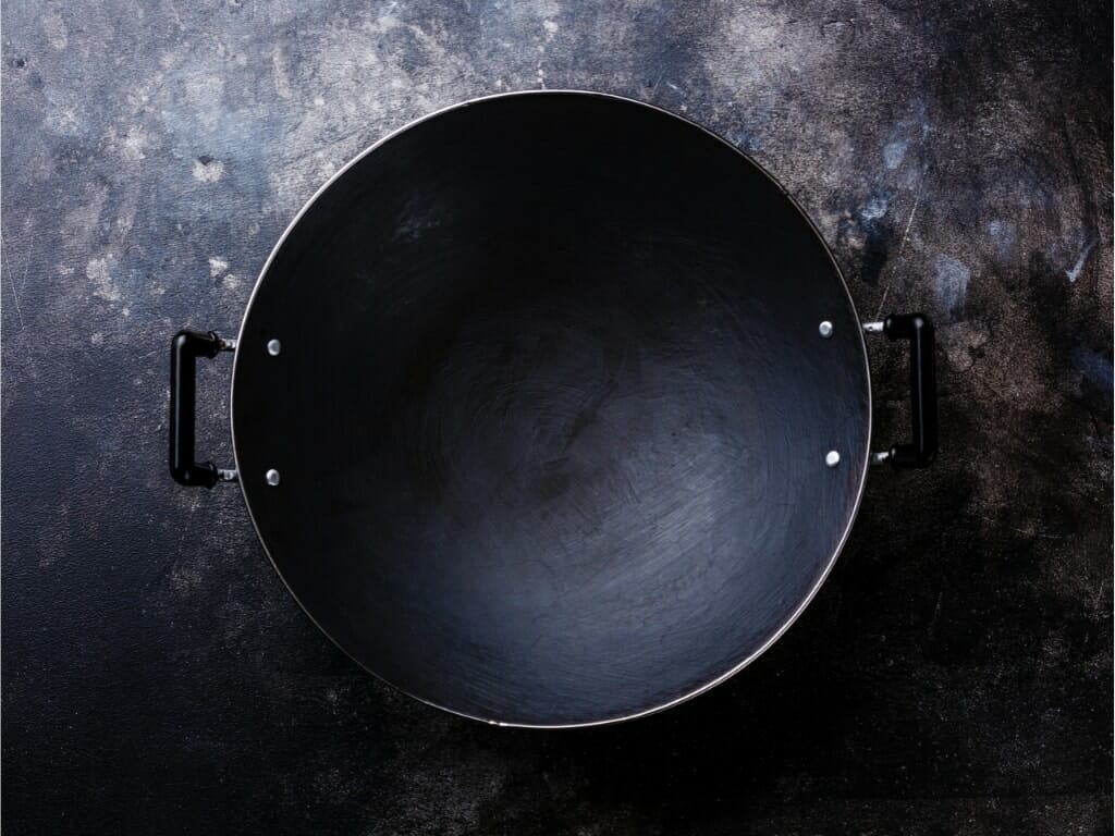 Wok acier noir