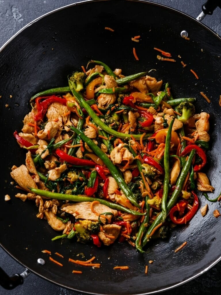 Wok poulet sauté