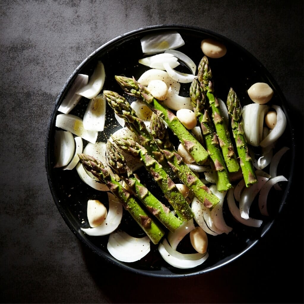 Poêle Lagostina et asperges